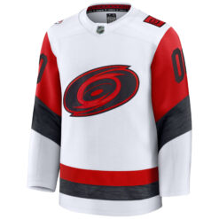 Alternative view of Custom Carolina Hurricanes White Away Jersey - All Stitched
