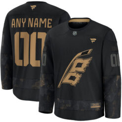 Custom Carolina Hurricanes Black 2024 Military Appreciation Jersey - All Stitched