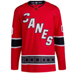 Alternative view of Custom Carolina Hurricanes Red Reverse Retro 2.0 Jersey - All Stitched