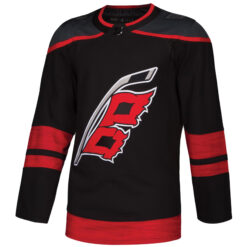 Alternative view of Carolina Hurricanes Black Home Jersey - All Stitched