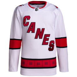 Alternative view of Carolina Hurricanes White Away Jersey - All Stitched