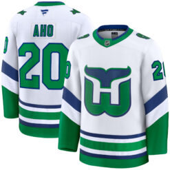 Sebastian Aho Carolina Hurricanes White Throwback Premium Jersey - All Stitched