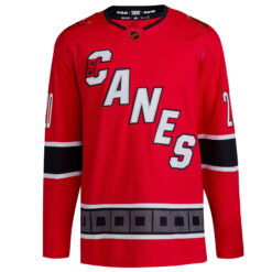 Alternative view of Sebastian Aho Carolina Hurricanes Red Reverse Retro 2.0 Jersey - All Stitched