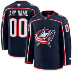 Custom Columbus Blue Jackets Navy Home Premium Jersey - All Stitched