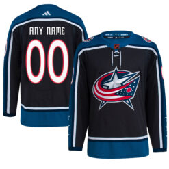 Custom Columbus Blue Jackets Black Reverse Retro 2.0 Jersey - All Stitched