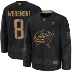 Zach Werenski Columbus Blue Jackets Black 2024 Military Appreciation Jersey - All Stitched