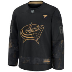 Alternative view of Zach Werenski Columbus Blue Jackets Black 2024 Military Appreciation Jersey - All Stitched