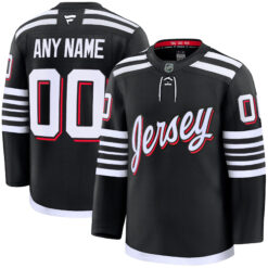 Custom New Jersey Devils Black Alternate Premium Jersey - All Stitched