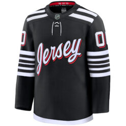 Alternative view of Custom New Jersey Devils Black Alternate Premium Jersey - All Stitched