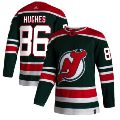 Jack Hughes New Jersey Devils Green 2020-21 Reverse Retro Jersey - All Stitched