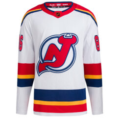 Alternative view of Jack Hughes New Jersey Devils White Reverse Retro 2.0 Jersey - All Stitched