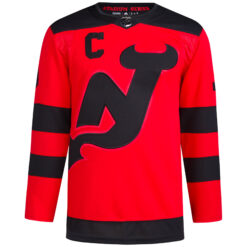Alternative view of Nico Hischier New Jersey Devils Red 2024 NHL Stadium Series Primegreen Jersey - All Stitched