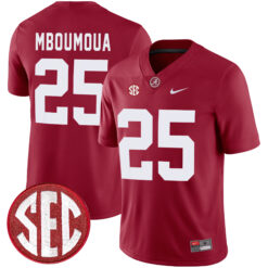 Steve Mboumoua Alabama Crimson Tide Football Crimson Game Jersey w/ SEC Patch - All Stitched