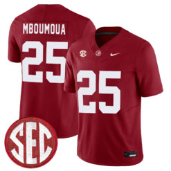 Steve Mboumoua Alabama Crimson Tide Football Crimson Jersey w/ SEC Patch - All Stitched