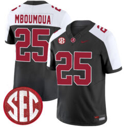 Steve Mboumoua Alabama Crimson Tide Football Alternate Black Jersey w/ SEC Patch - All Stitched