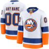 Custom New York Islanders White Away Premium Jersey - All Stitched