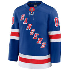 Alternative view of Custom New York Rangers Royal Home Premium Jersey - All Stitched