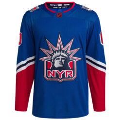 Alternative view of Custom New York Rangers Royal Reverse Retro 2.0 Jersey - All Stitched