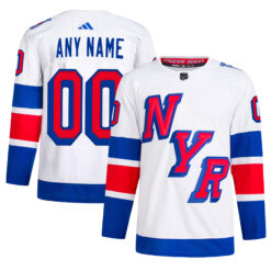 Custom New York Rangers White 2024 Stadium Series Primegreen Jersey - All Stitched