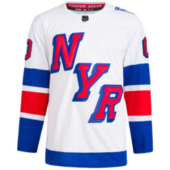 Alternative view of Custom New York Rangers White 2024 Stadium Series Primegreen Jersey - All Stitched