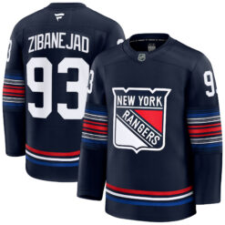 Mika Zibanejad New York Rangers Navy Alternate Premium Jersey - All Stitched