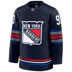 Alternative view of Mika Zibanejad New York Rangers Navy Alternate Premium Jersey - All Stitched