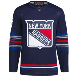 Alternative view of Mika Zibanejad New York Rangers Navy Alternate Primegreen Jersey - All Stitched