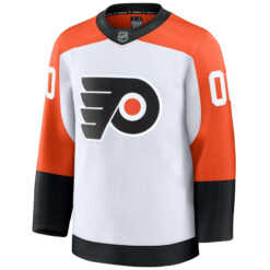 Alternative view of Custom Philadelphia Flyers White Away Premium Jersey - All Stitched
