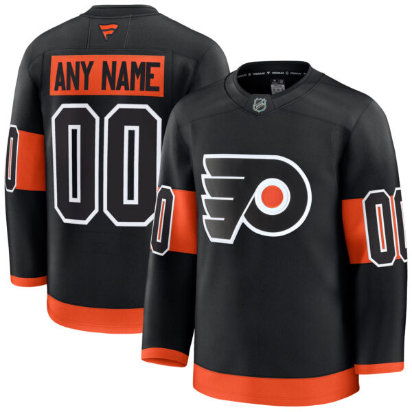 Custom Philadelphia Flyers Black Alternate Premium Jersey - All Stitched