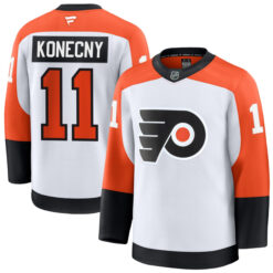 Travis Konecny Philadelphia Flyers White Away Premium Jersey - All Stitched