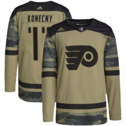 Travis Konecny Philadelphia Flyers Camo Military Appreciation Jersey - All Stitched