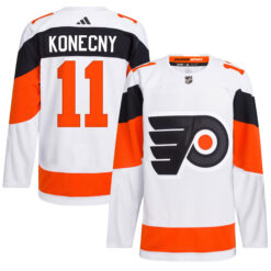 Travis Konecny Philadelphia Flyers White 2024 Stadium Series Primegreen Jersey - All Stitched