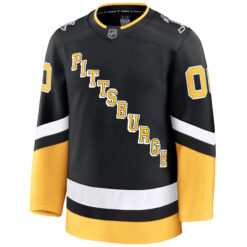 Alternative view of Custom Pittsburgh Penguins Black Alternate Premium Jersey - All Stitched