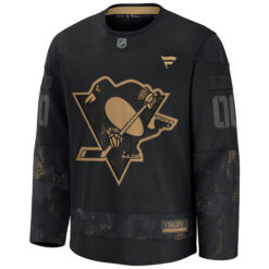 Alternative view of Custom Pittsburgh Penguins Black 2024 Military Appreciation Premium Jersey - All Stitched