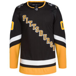 Alternative view of Custom Pittsburgh Penguins Black Alternate Primegreen Jersey - All Stitched