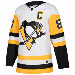 Alternative view of Sidney Crosby Pittsburgh Penguins White Away Primegreen Jersey - All Stitched