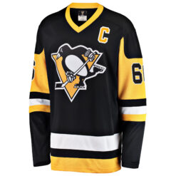 Alternative view of Mario Lemieux Pittsburgh Penguins Black Home Premier Jersey - All Stitched