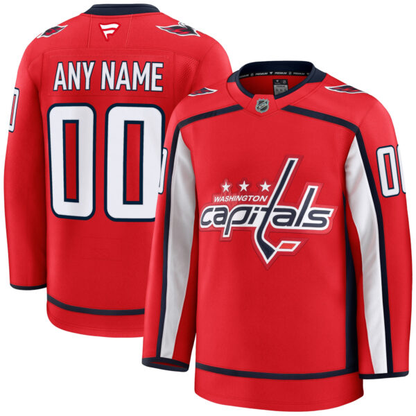 Custom Washington Capitals Red Home Premium Jersey - All Stitched