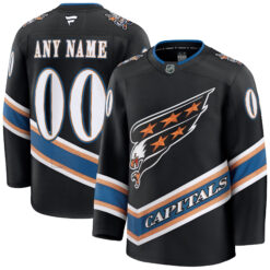 Custom Washington Capitals Black Alternate Premium Jersey - All Stitched