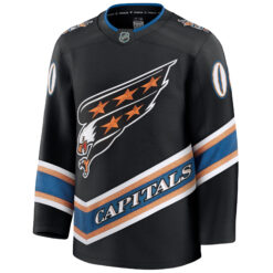 Alternative view of Custom Washington Capitals Black Alternate Premium Jersey - All Stitched