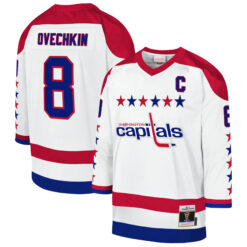 Alex Ovechkin Washington Capitals White 2012/13 Captain Patch Blue Line Jersey - All Stitched
