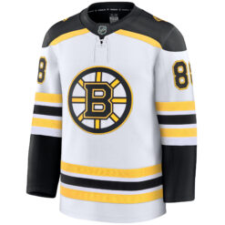 Alternative view of David Pastrnak Boston Bruins White Away Premium Jersey - All Stitched