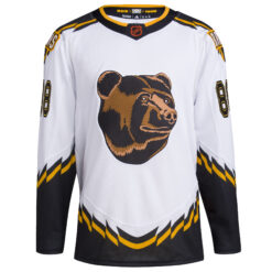 Alternative view of David Pastrnak Boston Bruins White Reverse Retro Primegreen Jersey - All Stitched