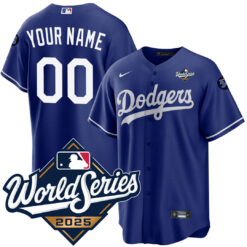 Custom Los Angeles Dodgers Royal Alternate 2025 World Series Limited Jersey - All Stitched