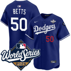 Mookie Betts Los Angeles Dodgers Royal Alternate 2025 World Series Limited Jersey - All Stitched
