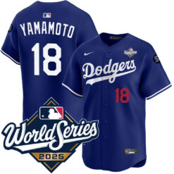 Yoshinobu Yamamoto Los Angeles Dodgers Royal Alternate 2025 World Series Limited Jersey - All Stitched