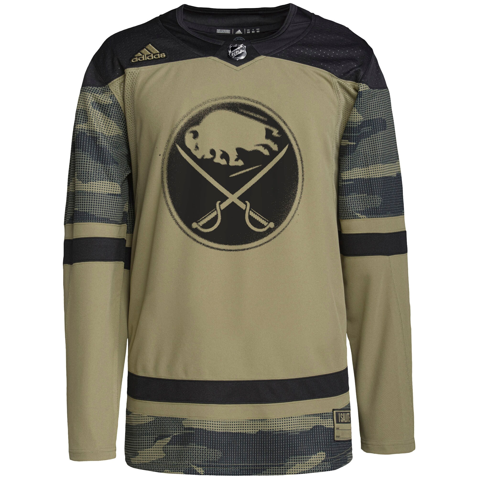 Custom Buffalo Sabres Camo Military Appreciation Jersey - All Stitched - Image 2
