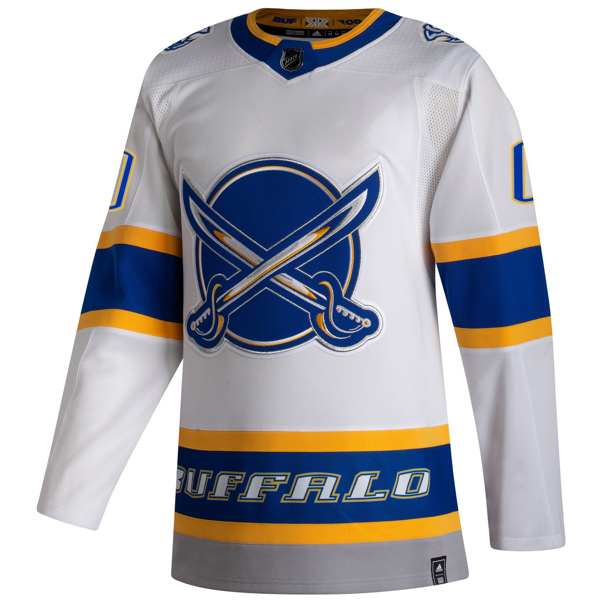 Custom Buffalo Sabres White 2020/21 Reverse Retro Primegreen Jersey - All Stitched - Image 2