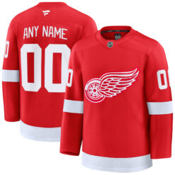 Custom Detroit Red Wings Red Home Premium Jersey - All Stitched