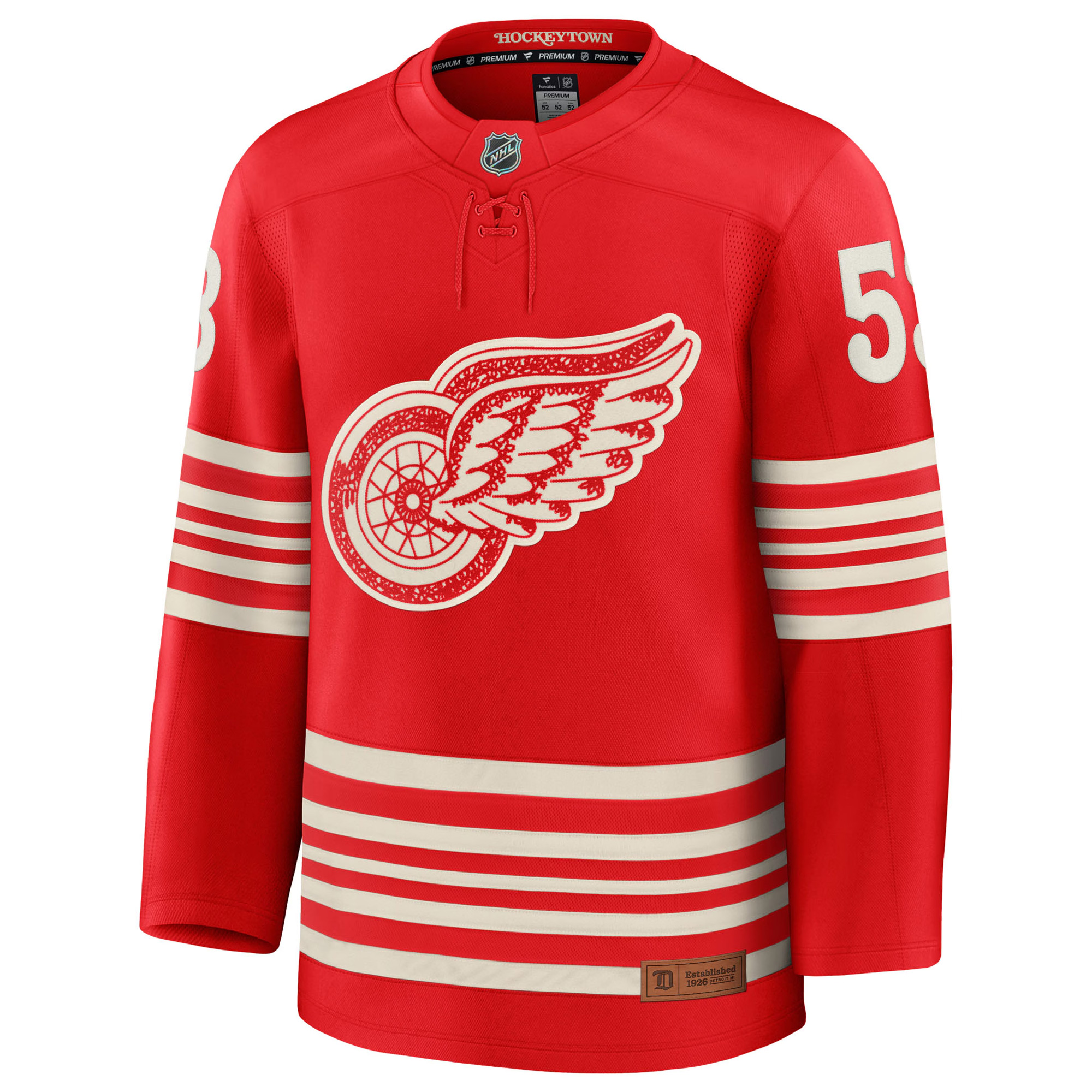 Moritz Seider Detroit Red Wings White Away Premium Jersey - All Stitched - Image 2